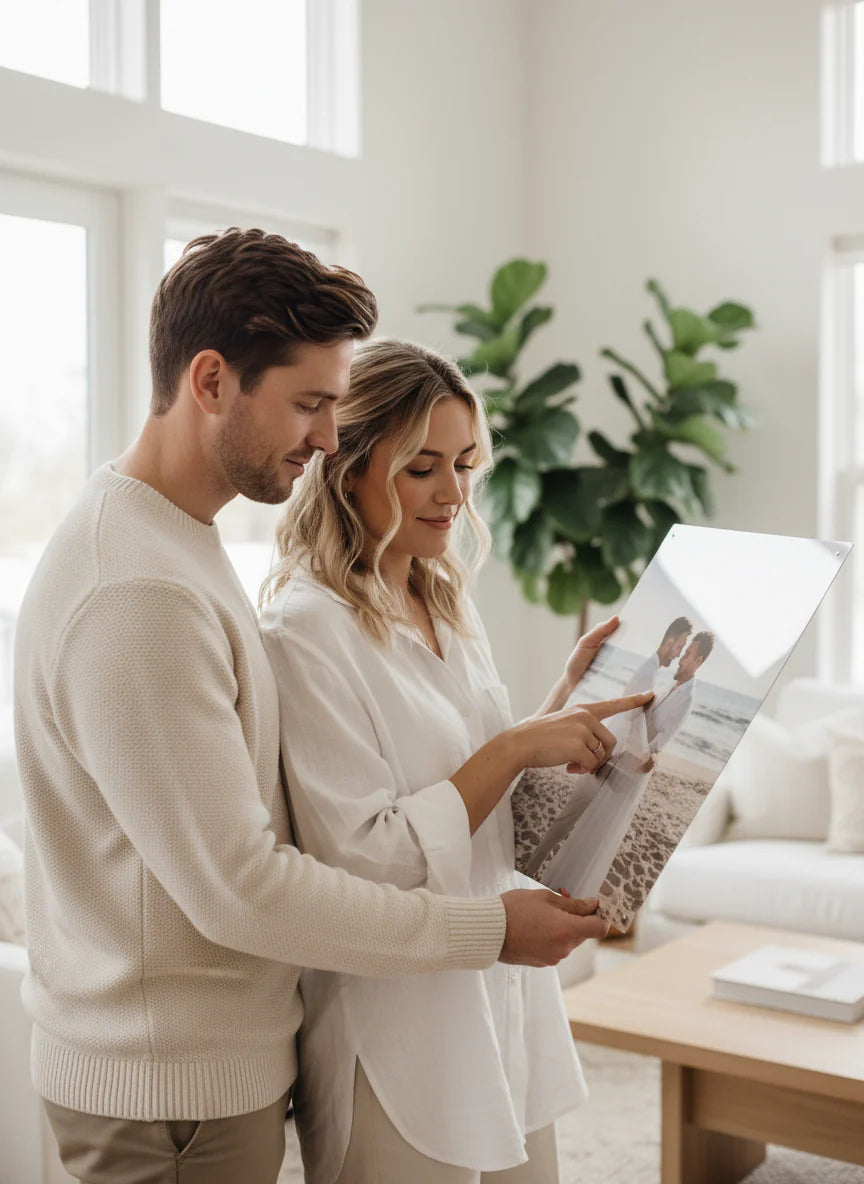 Plaques personnalisables en métal HD avec photos et support magnétique