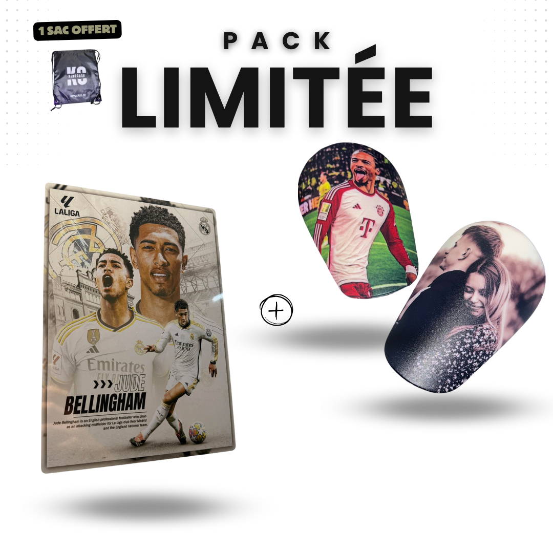 Pack LIMITÉE – Plaque personnalisée + 1 paire de protège-tibias personnalisés + sac offert